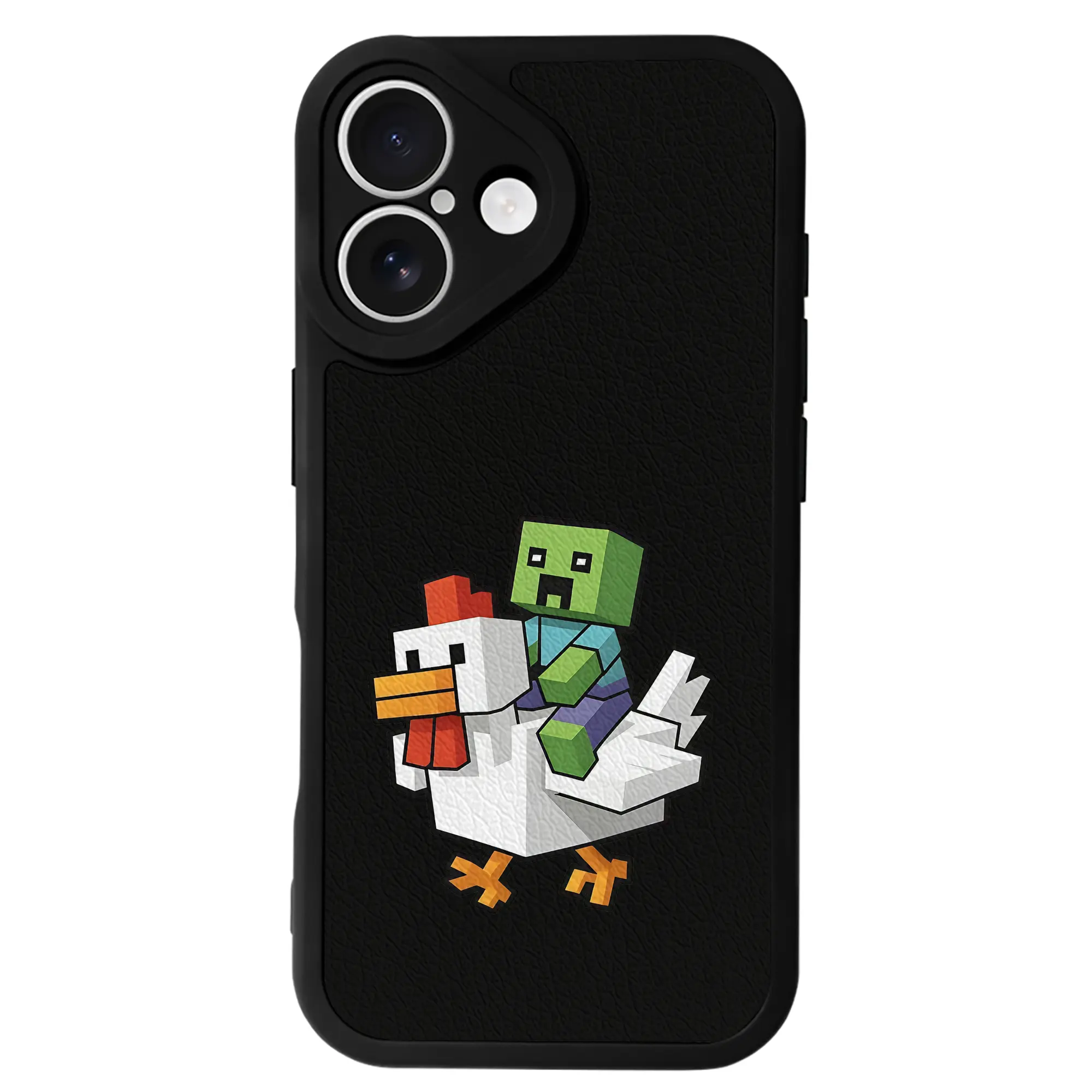 マイクラ グッズ  マイクラ - IPhone 16シリーズ対応 ・ シリコンスマホケース ・ レザー調 ・ 高精度フィット ・ 耐衝撃 ・ ワイヤレス充電対応 ・ 精密カット